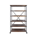 Industrial 5-Shelf Bookcase, Black Finish E6226