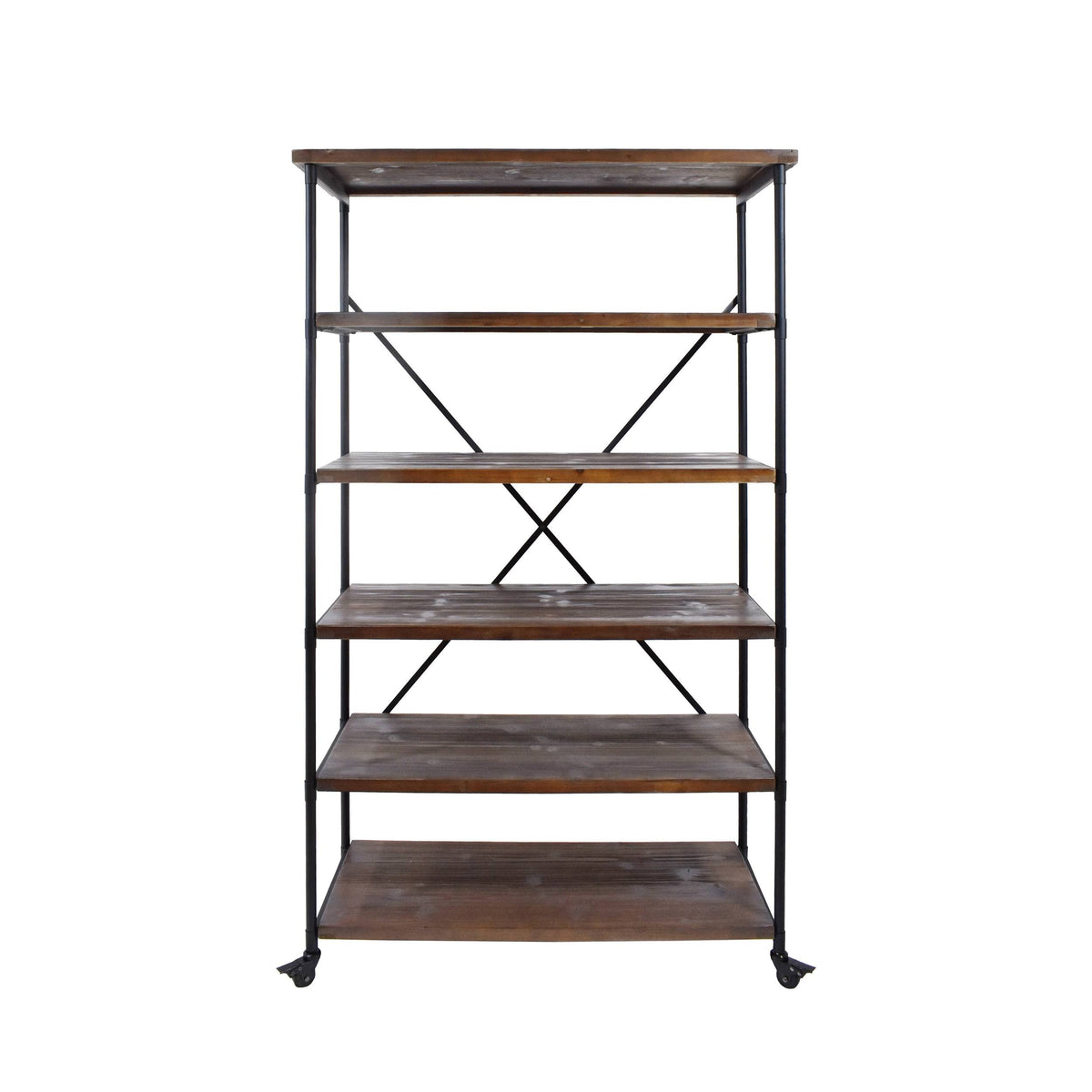 Industrial 5-Shelf Bookcase, Black Finish E6226