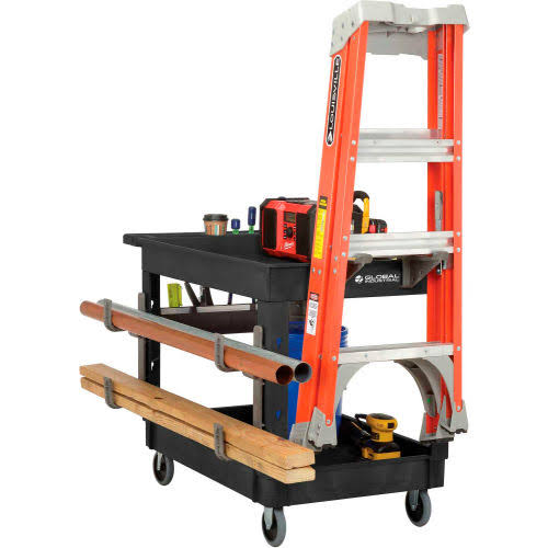 Plastic 2 Tray Black Utility Cart Y608