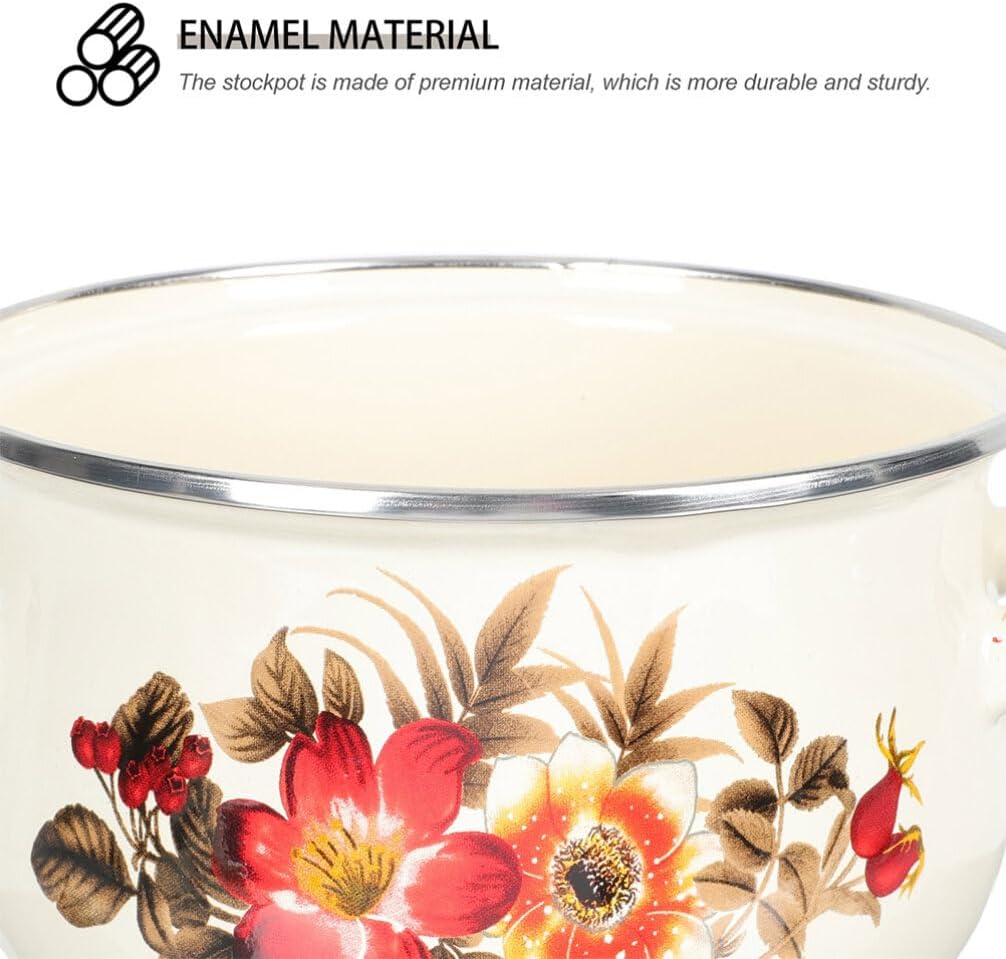 Small Enamel Pot with Lid 22cm J8450