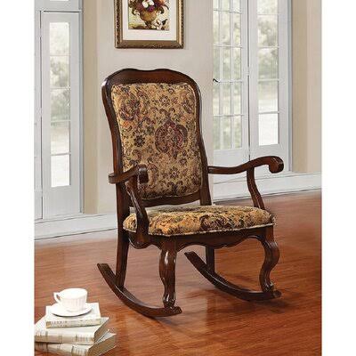 Rocking Chair in Fabric and Cherry Canora Grey U919067