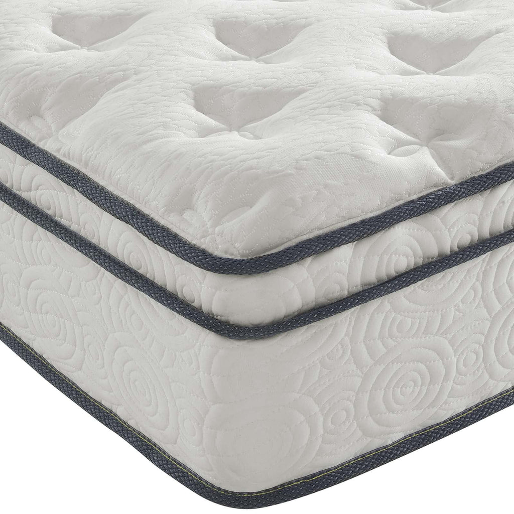 Quilted Full Size Pillow Top Innerspring Mattress in White T39896