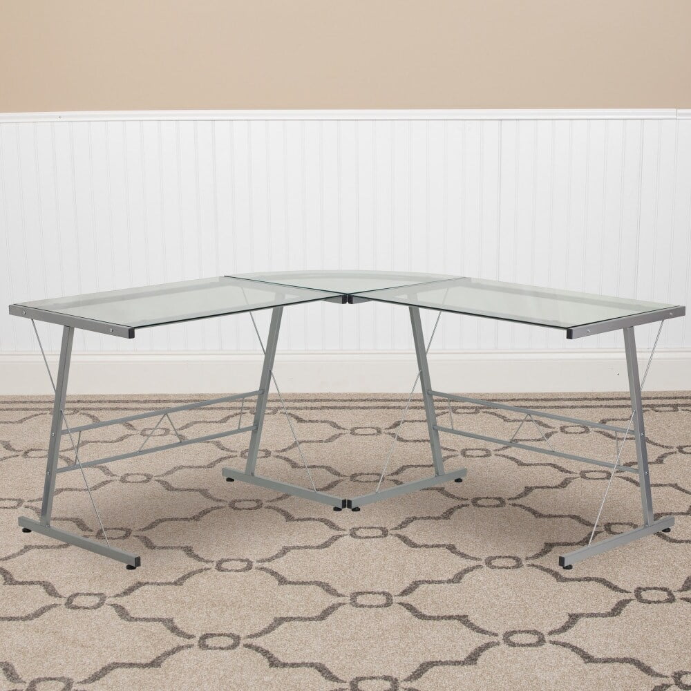 L-Shaped Glass Corner Desk S38523
