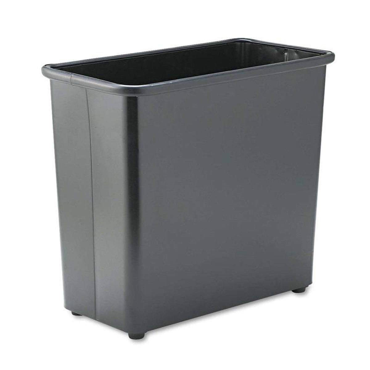 Rectangular Steel 27.5qt Black Wastebasket W907037