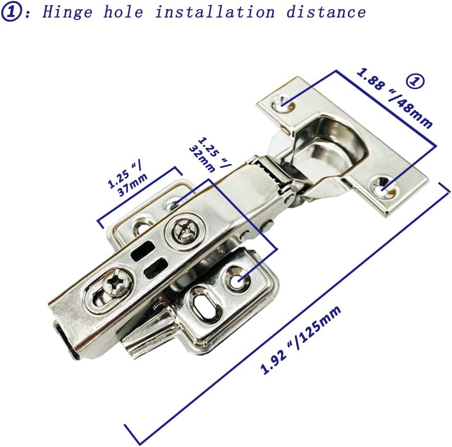 10 Pack Stainless Steel Soft Close Cabinet Hinges Q974