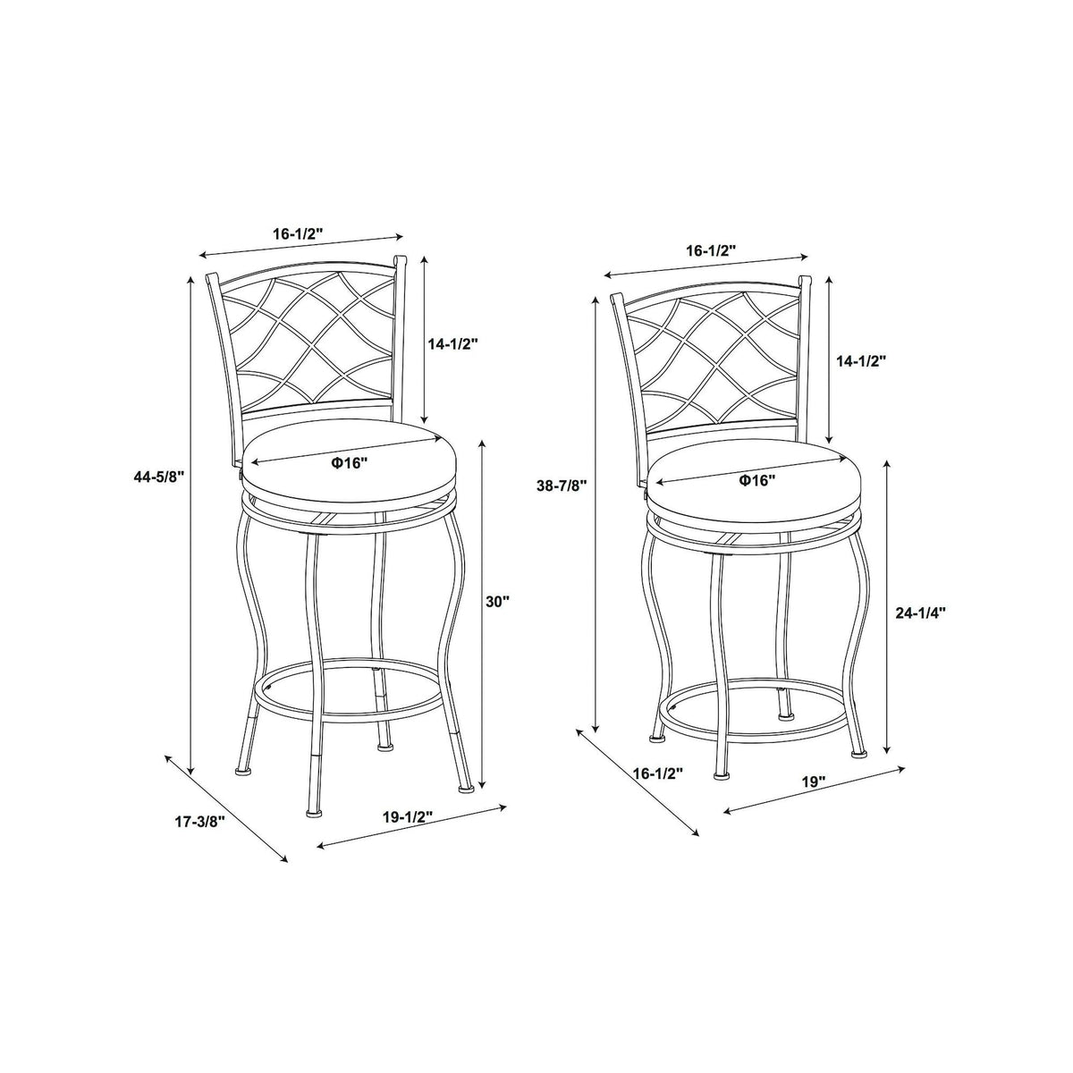 Brown Adjustable Stool Set of Three N18550