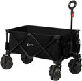 Collapsible Folding Utility Wagon Cart with 8 inches Wheels Black F70861