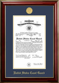 8x10 Mahogany Frame with Gold Medallion P144