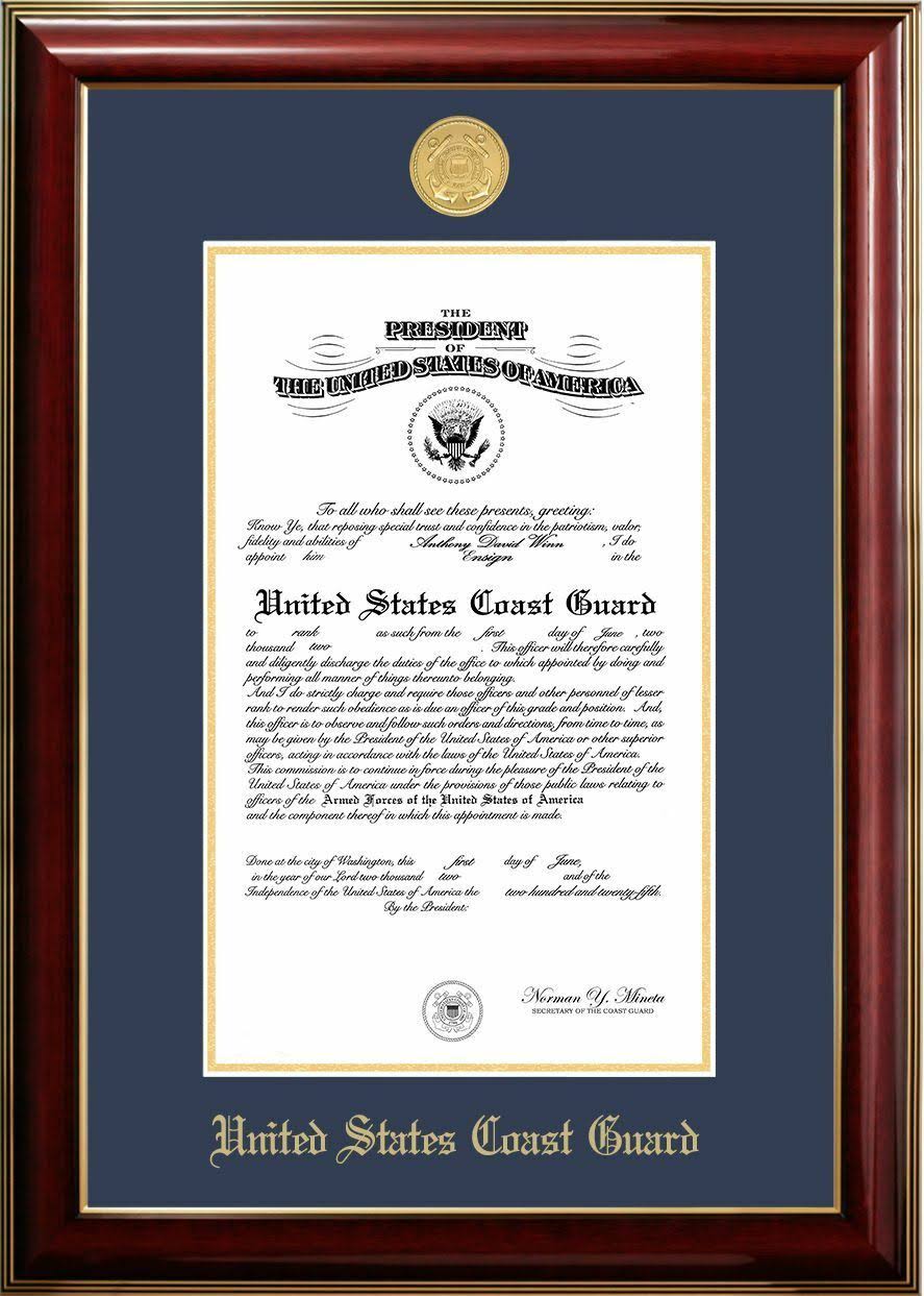 8x10 Mahogany Frame with Gold Medallion P144