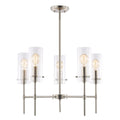 Satin Nickel 5-Light Chandelier Pendant with Clear Glass Shades U114