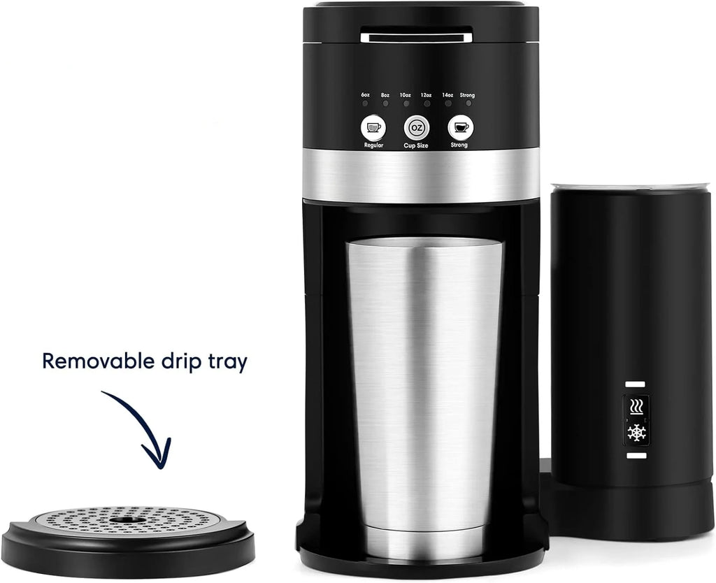 Single Serve Coffee Maker with Milk Frother N152517