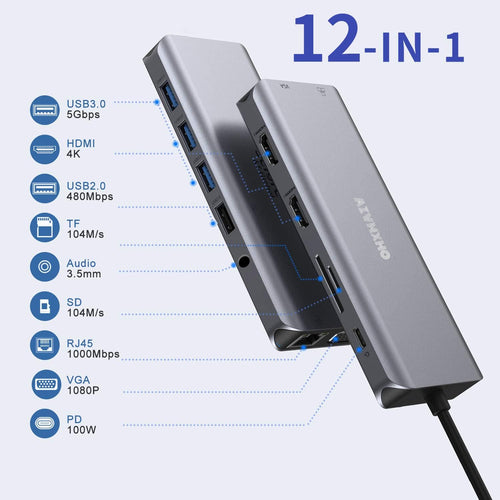 12-in-1 USB C Docking Station with Dual 4K HDMI N138159