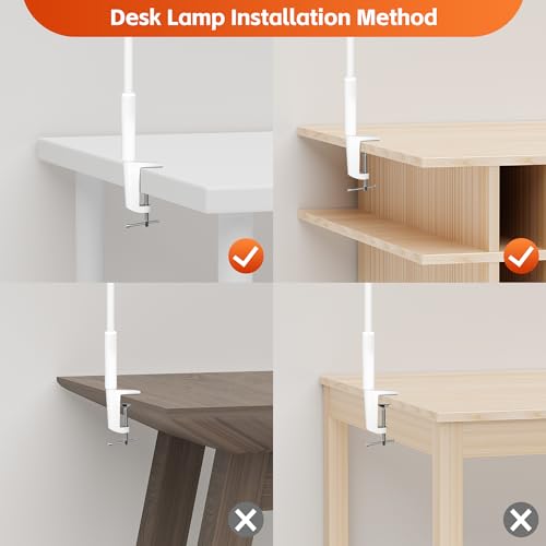 White Desk Lamp with Clamp H298915