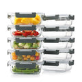 10 Pack 22 Oz Glass Meal Prep Containers with Lids, Gray B213266