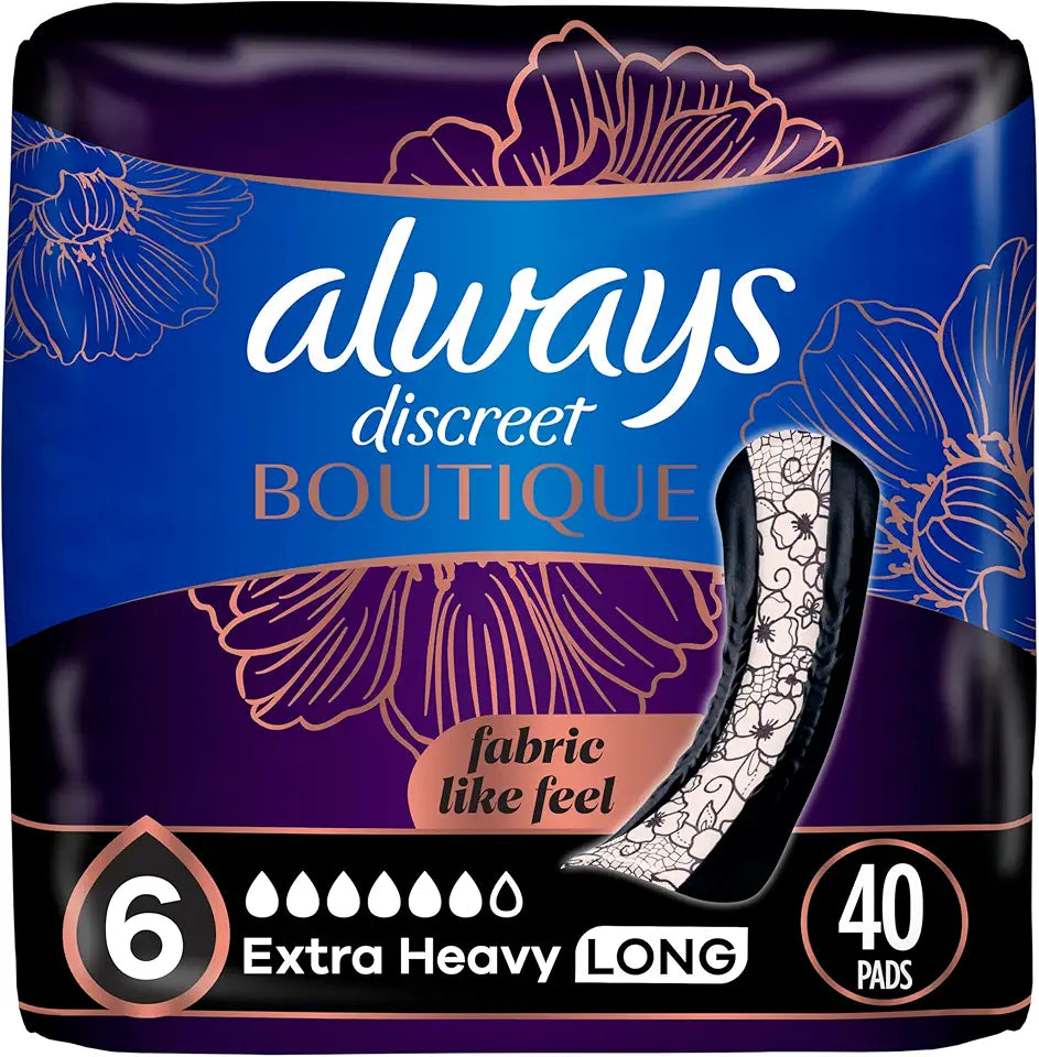 Incontinence Pads Extra Heavy Absorbency Long Length 40 Count O93216