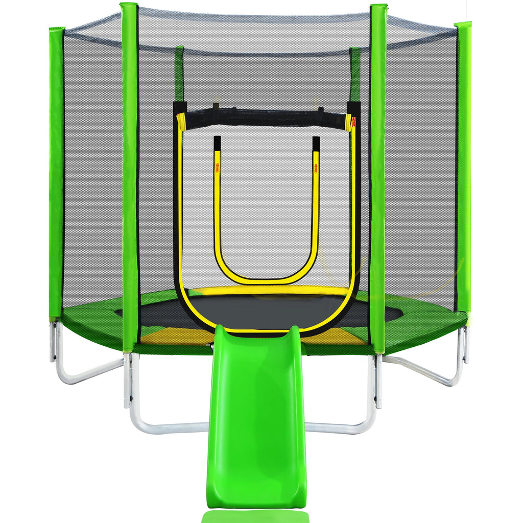 7FT Kids Trampoline with Safety Enclosure Net F762871