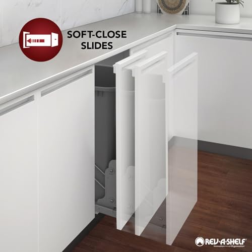 8" Pull Out Shelf Organizer for Base Cabinets, Wooden Slide Out Rack with Soft-Close E292