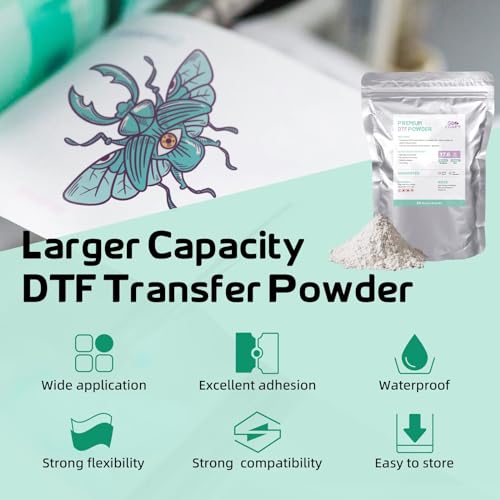20 Pcs DTF Transfer Film Powder Kit with 17.6 oz White Hot Melt Adhesive Powder X804