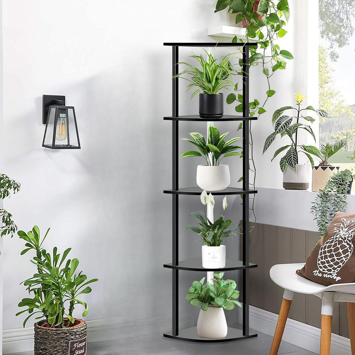 5 Tiers LED Corner Shelf with Remote Control Y807131