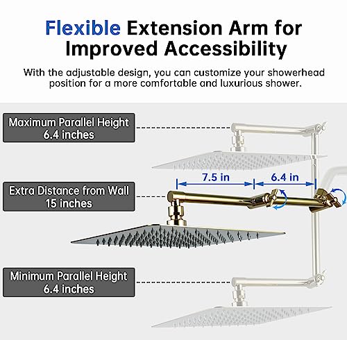 All Metal 12 Inch Rainfall Shower Head with Handheld Spray Combo, 71 Inches Stainless Steel Hose, Oil Rubbed Bronze A6140