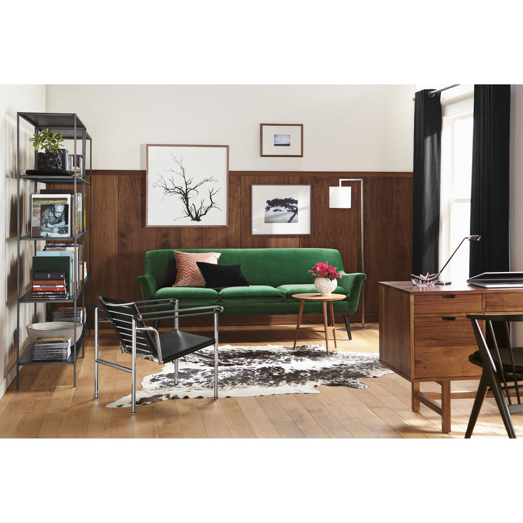 Modern Slim Bookcase Recycled Natural Steel Black Z794725