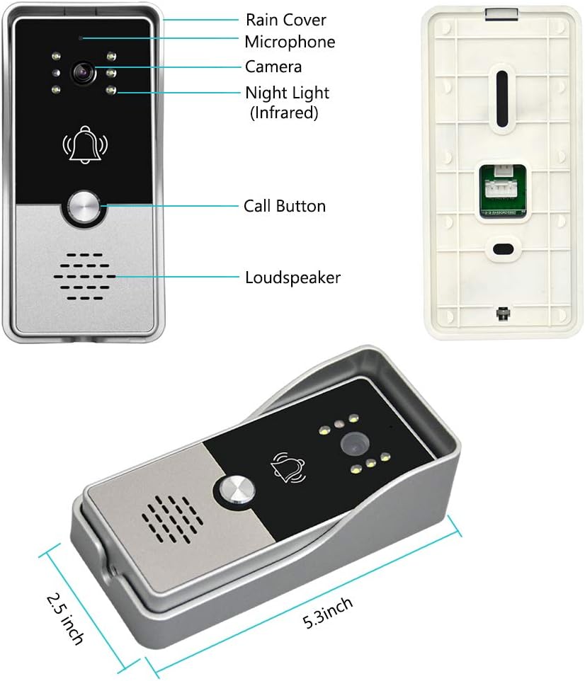 7 Inches Wired Video Doorbell Intercom System O5123