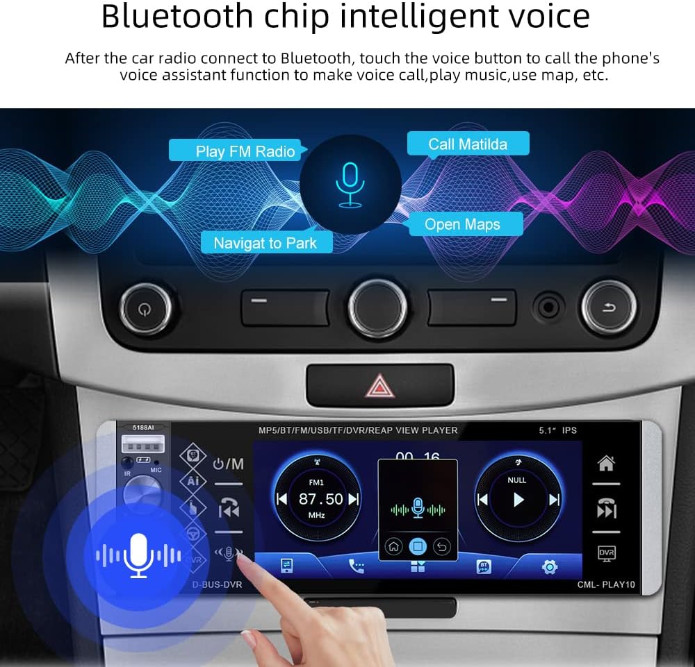 5.1 Inch Touchscreen Car Stereo with Bluetooth, Backup Camera, AM/FM Radio Z7319