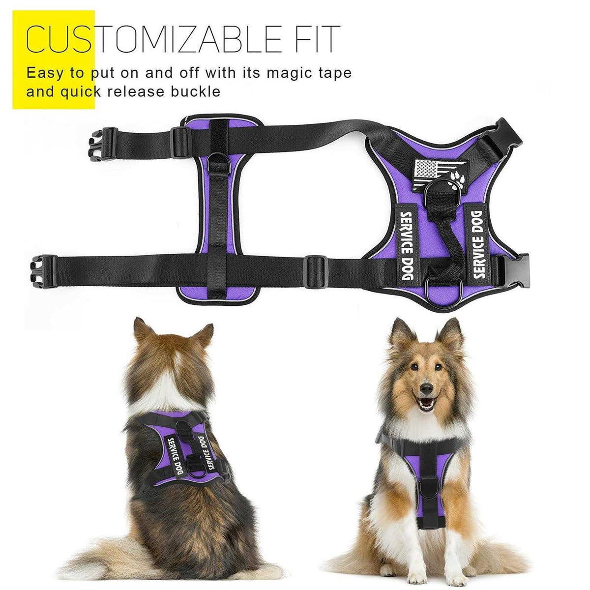 Reflective Dog Vest Harness with 5 PCS Patches Q637