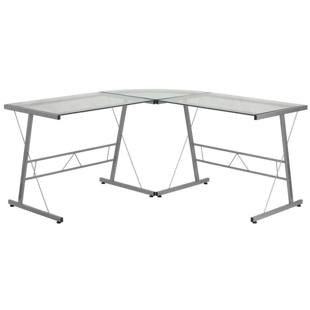 L-Shaped Glass Corner Desk S38523