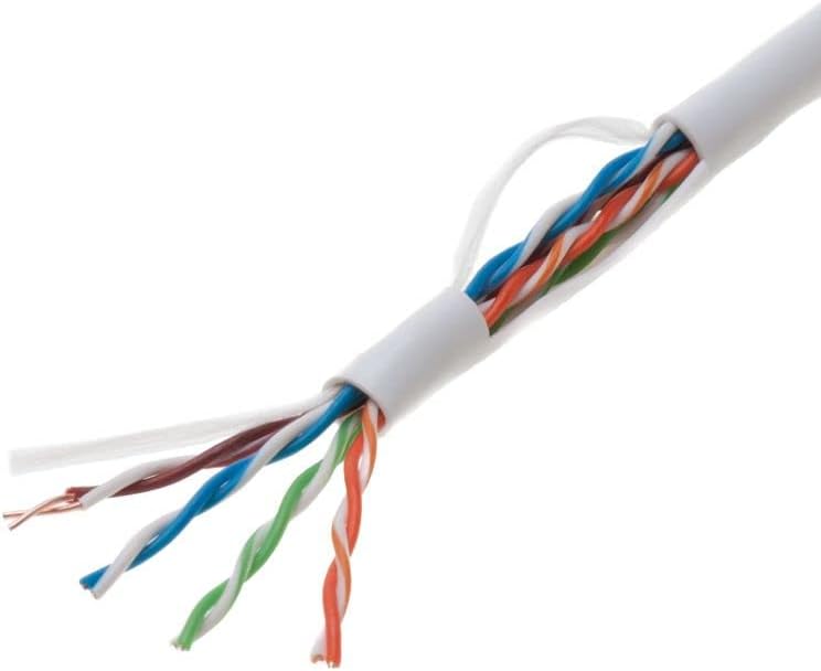 1000ft Cat5e White Solid 24AWG Shielded FTP Bulk Network Wire S638