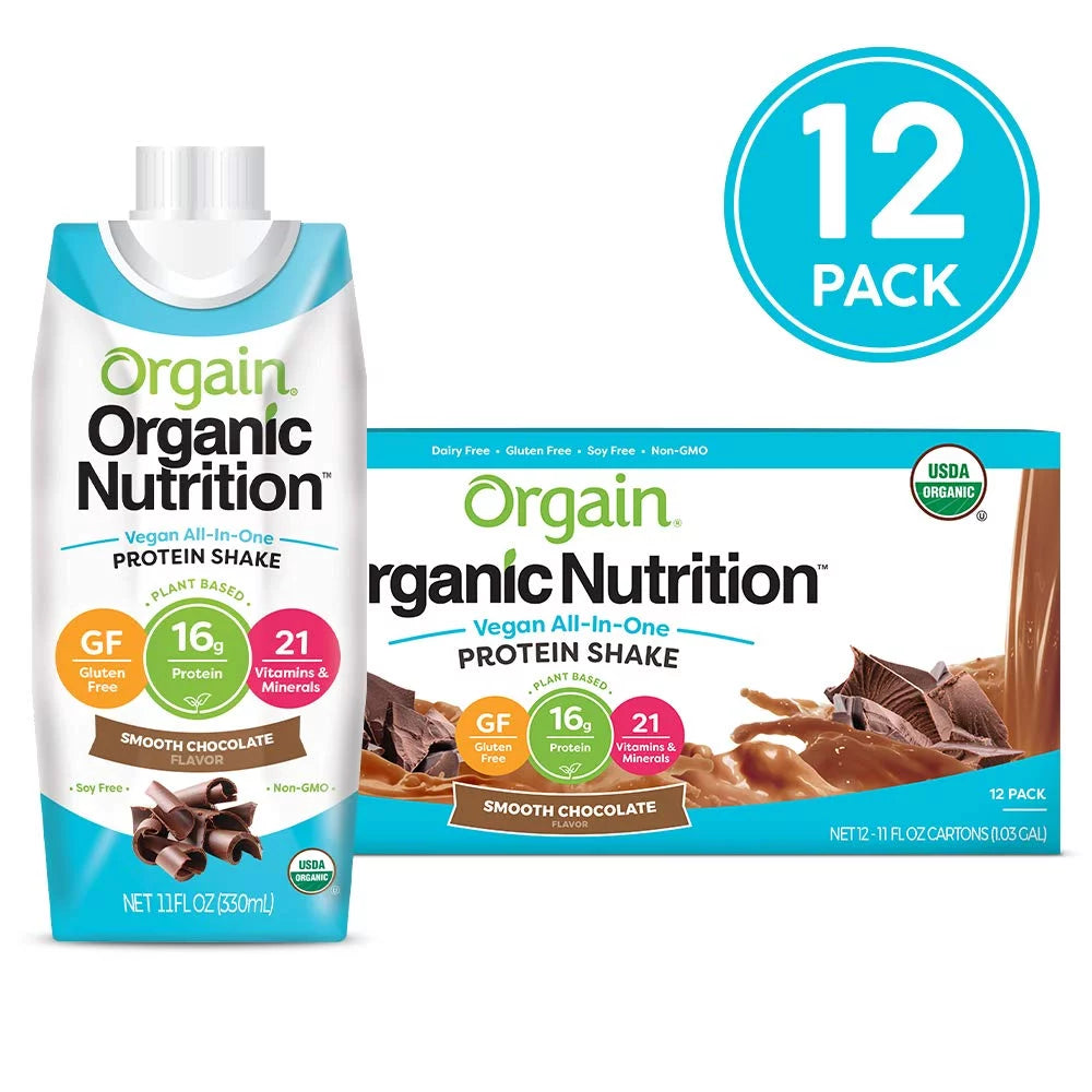 Organic Vegan Plant Based Nutritional Shake, 16g Protein, 11 Ounce, 12 Count X26705
