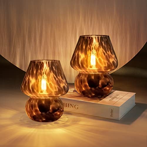 Pink Glass Dimmable Mushroom Table Lamp A3334