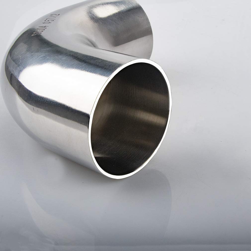 Stainless 4" 90 Degree Mandrel Bend Elbow 14GA .078" Wall 1.5" Leg SS304 Pack of 2 T82536