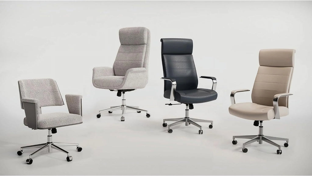 Bouclé Fabric Vegan Leather Low-Back Task Chair D107987