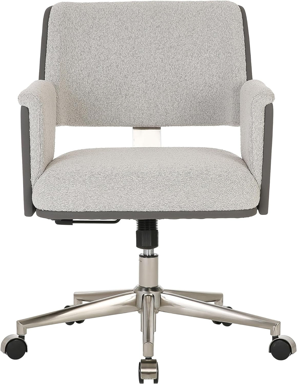 Bouclé Fabric Vegan Leather Low-Back Task Chair D107987