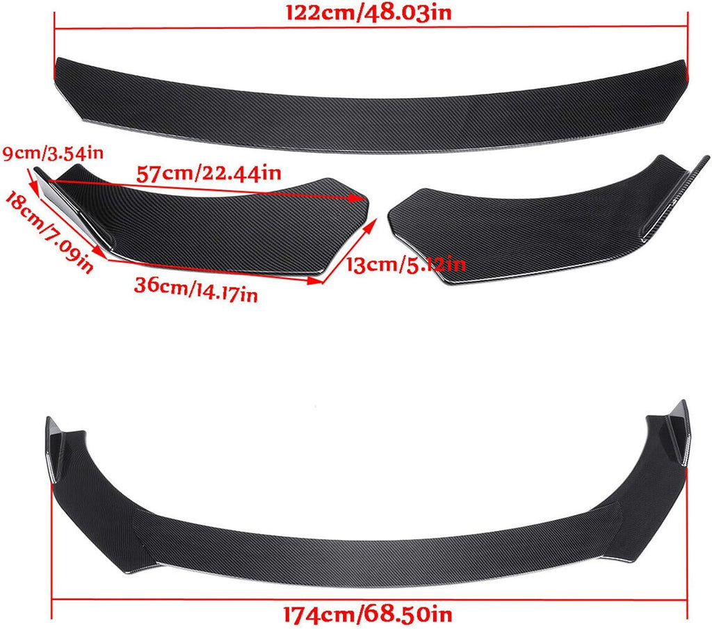 Carbon Fiber Style Car Front Bumper Lip Spoiler S49821