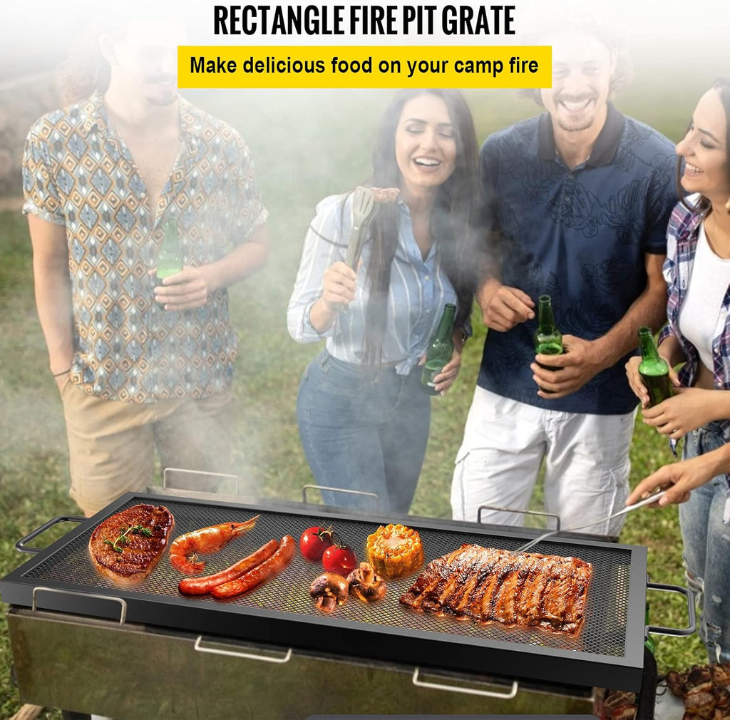 32 x 15 inch Black Steel Fire Pit Grill Grate S9162