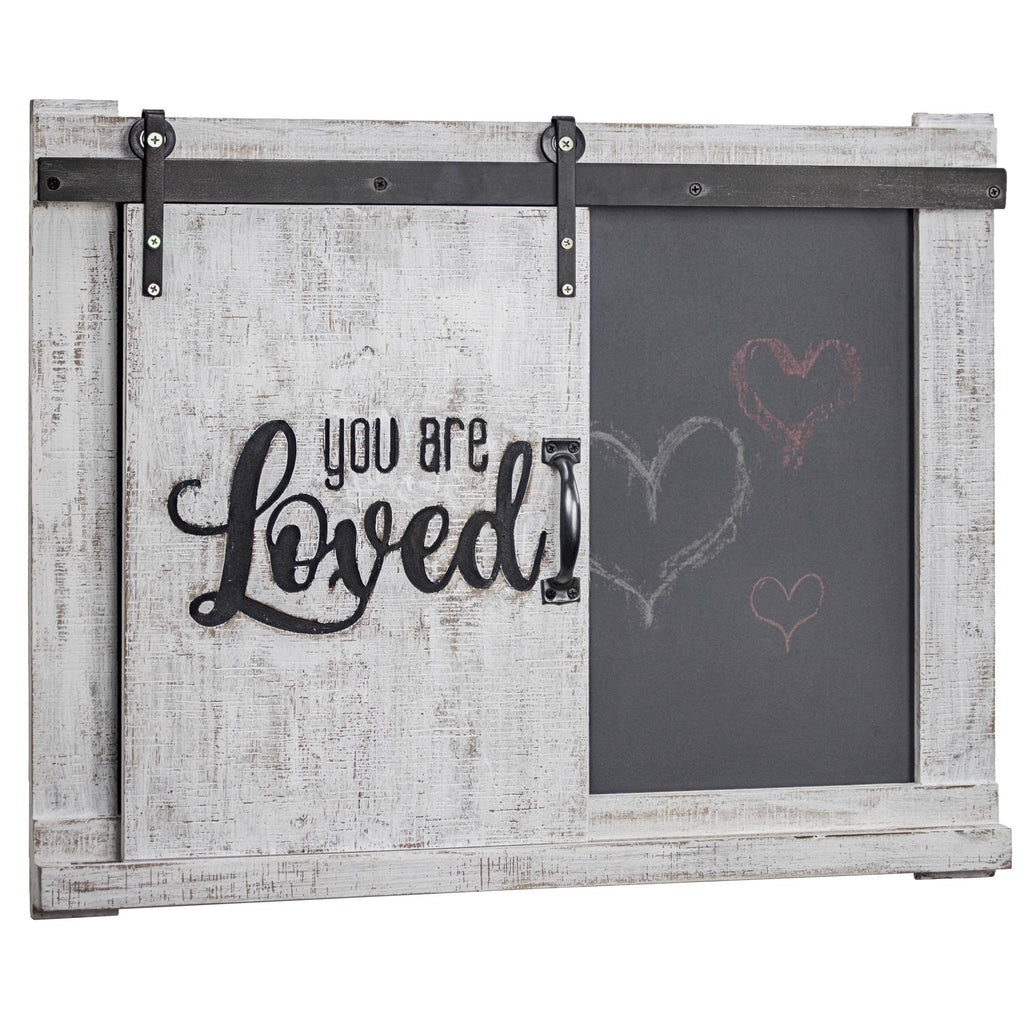 White Wall Mounted Chalkboard Message Board W6794