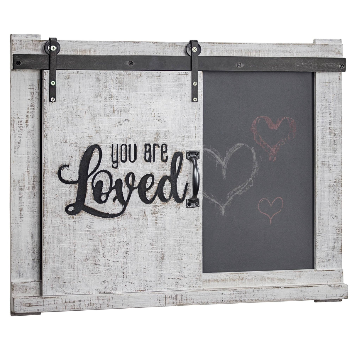 White Wall Mounted Chalkboard Message Board W6794