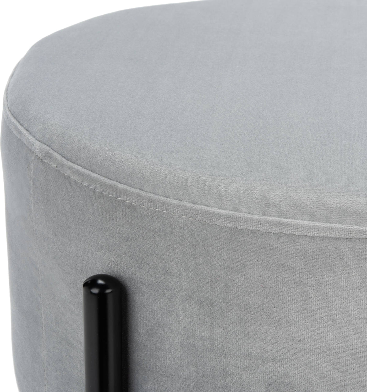 Round Ottoman Grey / Black X596