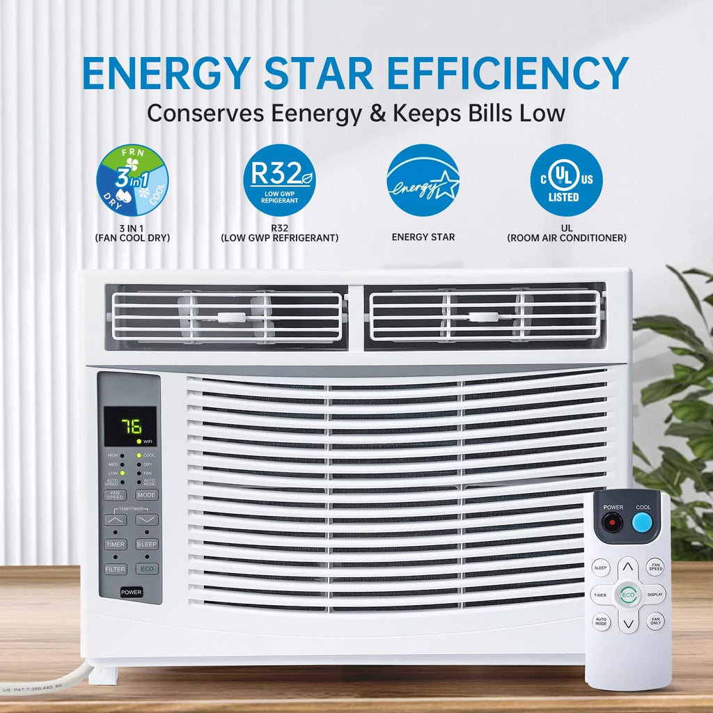6000 BTU White Air Conditioner with Remote App Control F3691