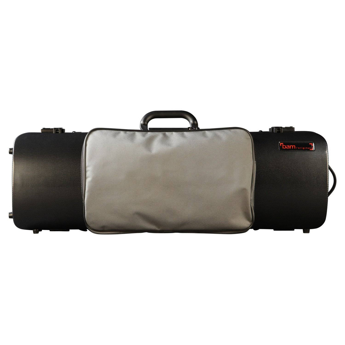 Black Carbon Look Oblong Violin Case with Pocket S935627