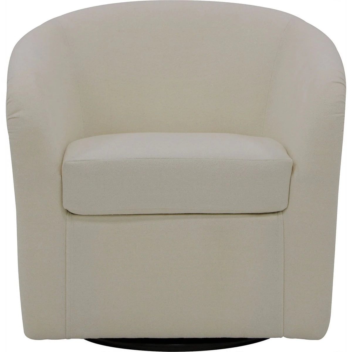 Traditional Fabric Curved Arm Swivel Tub Chair in Cream F79861
