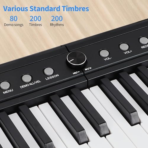 88 Key Semi Weighted Electric Digital Piano with Sustain Pedal, Power Supply, Stand, Carrying Case, Headphones M280276