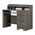 Rustic Wood Computer Desk with Keyboard Tray and Drawers Z843