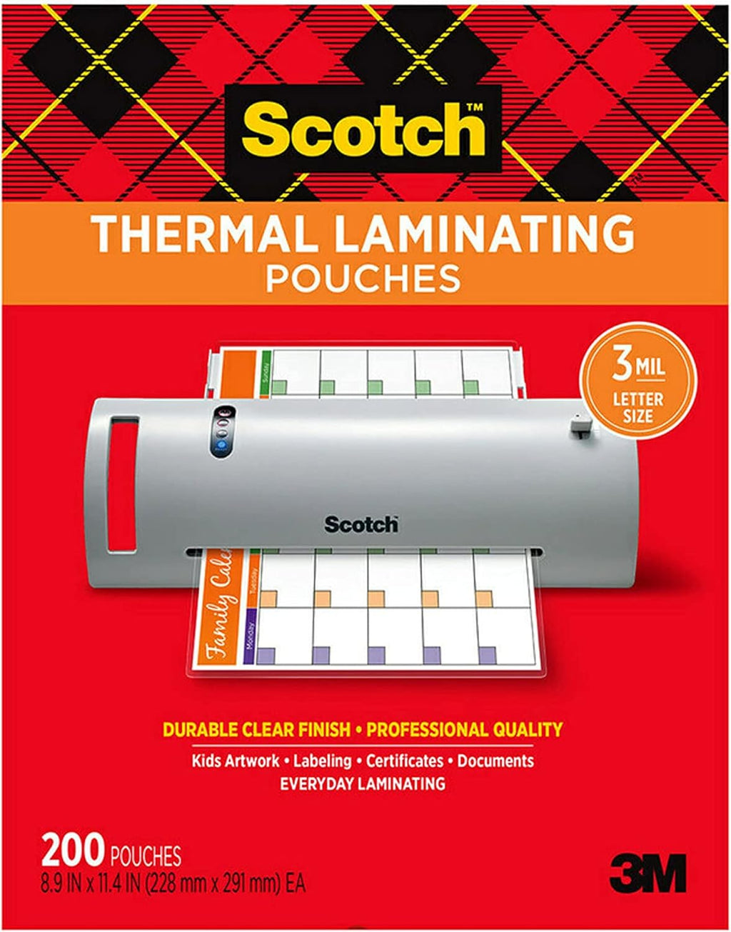 Thermal Laminator and Pouch Bundle, 200-Pack G9444