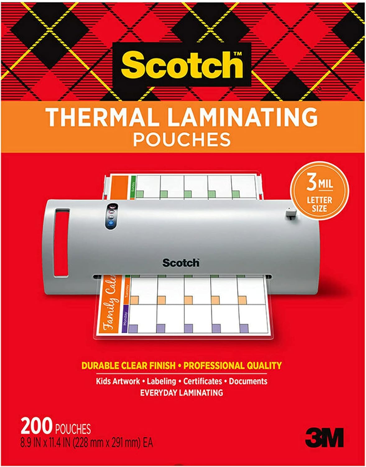 Thermal Laminator and Pouch Bundle, 200-Pack G9444