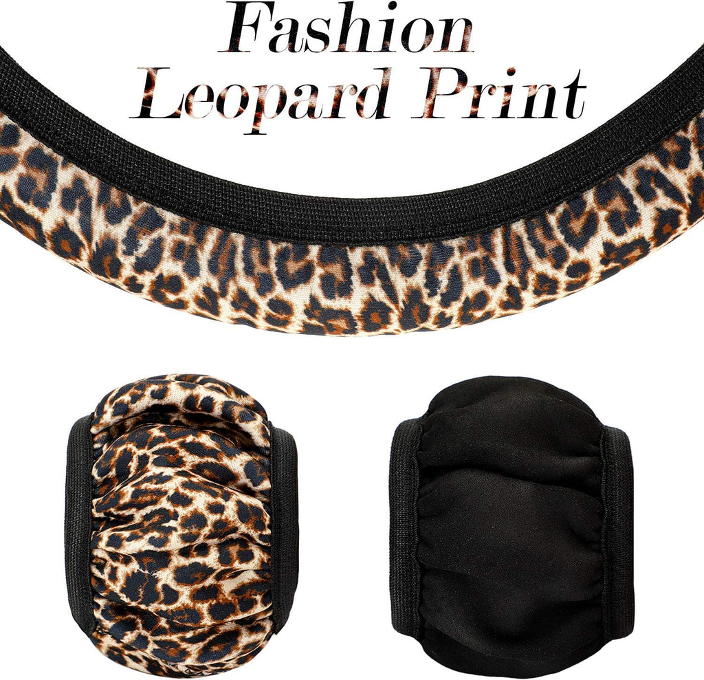 7 Pieces Leopard Print Car Accessories Set A784