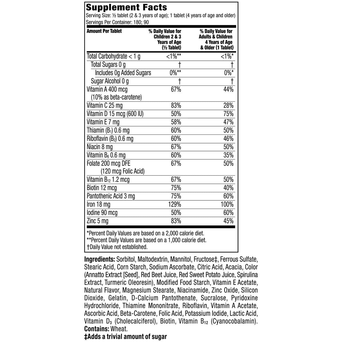 90 Ct Kids Multivitamin with Iron E70411