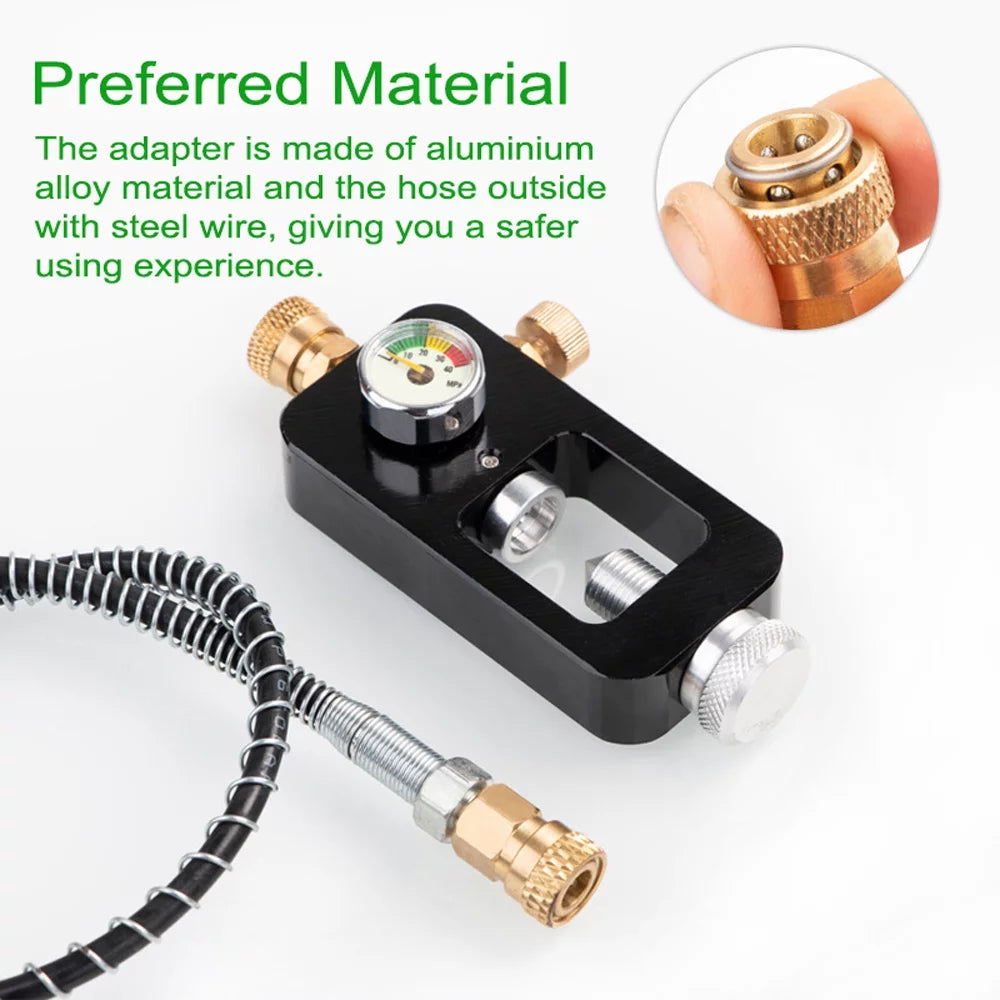 Oxygen Cylinder Adapter Set with Pressure Meter Hose M49203